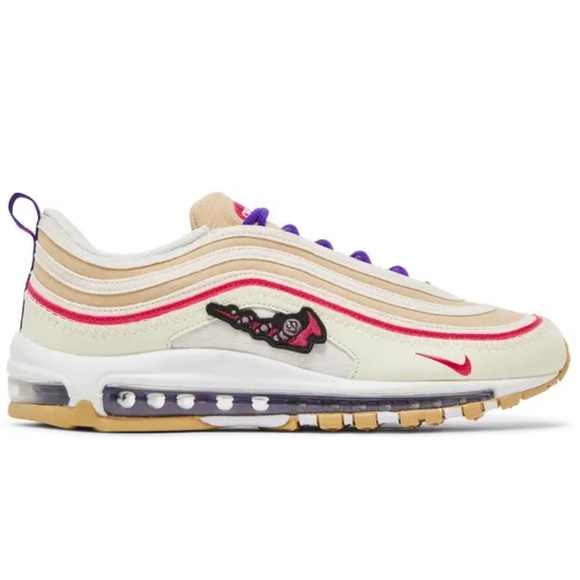 Nike Air Max 97 Cream and Purple Sneakers - Picture 2 of 5